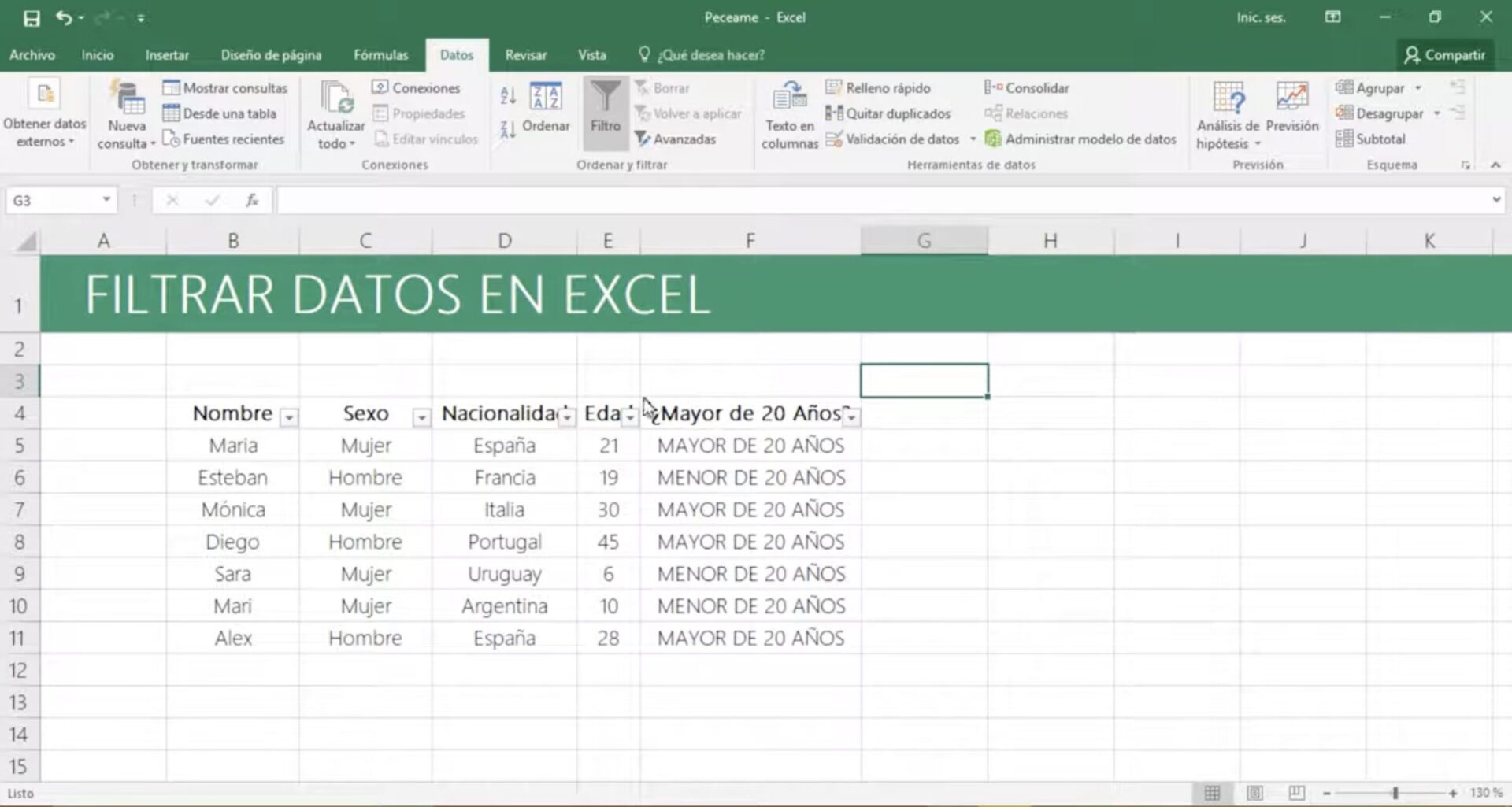 Cómo Filtrar Datos en Excel