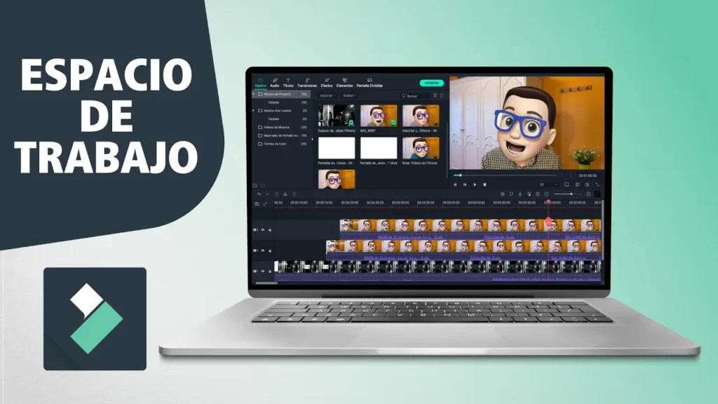 INTERFAZ DE TRABAJO de Filmora