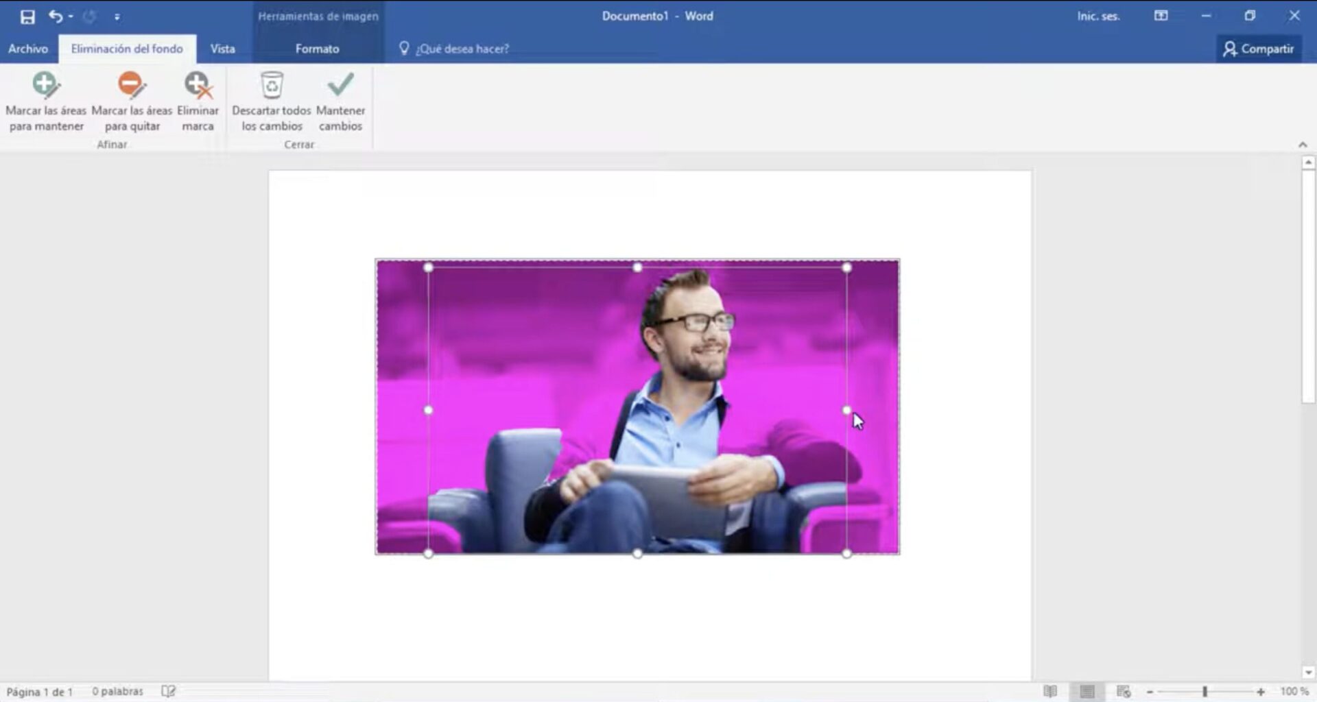 Quitar fondo a imagen con Microsoft Word